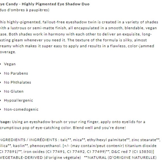 EYE SHADOW DUO Trifle Cosmetics Baklava Rose Gold Pistachio Highly Pigmented - Picture 12 of 13